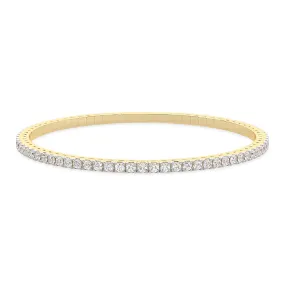 2 Carat Tennis Bangle Flexi 14K Yellow Gold | E-F VS Round Lab-Grown Diamonds