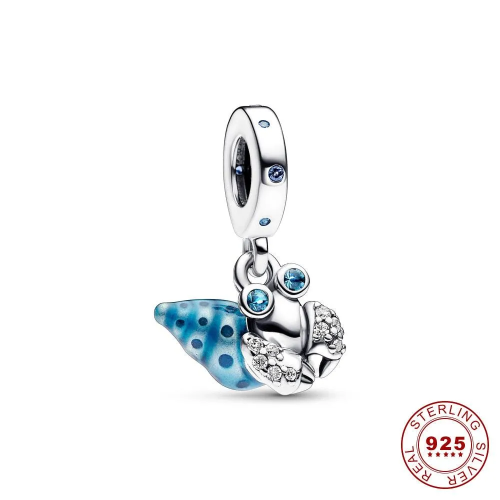 2023 New Summer 925 Sterling Silver Crab Jellyfish Charms
