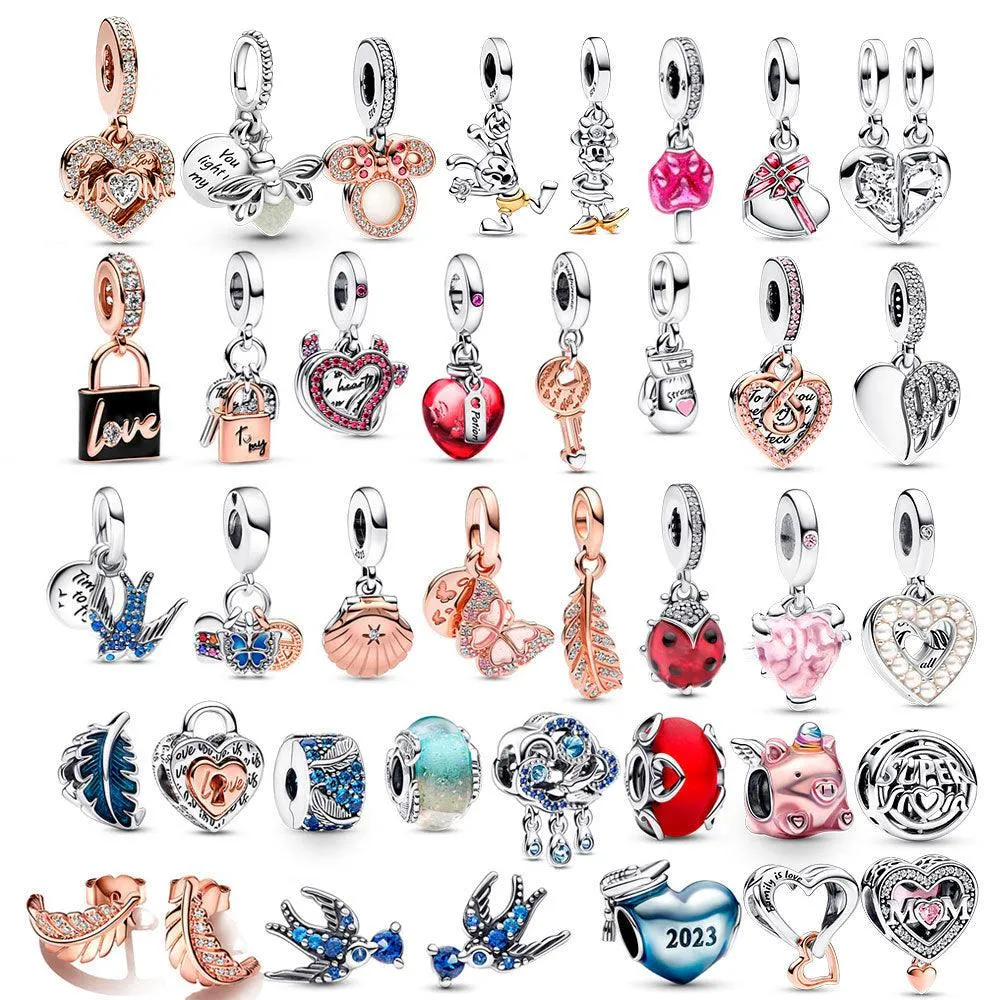 2023 New Summer 925 Sterling Silver Crab Jellyfish Charms