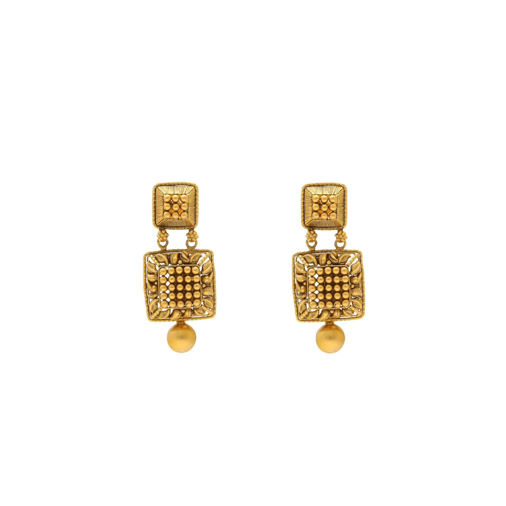 22K Yellow Gold Antique Necklace Set (39.2gm)