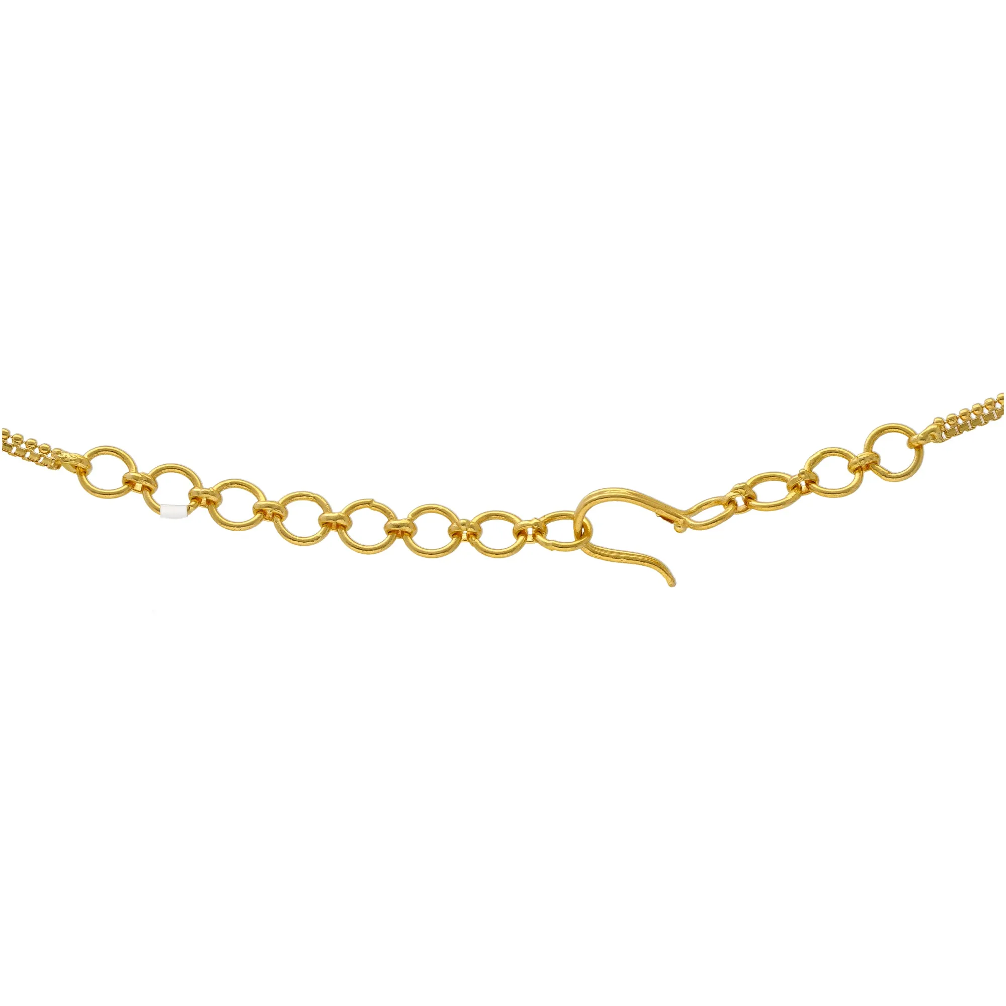 22K Yellow Gold Beaded Filigree Necklace Set (63.2gm)
