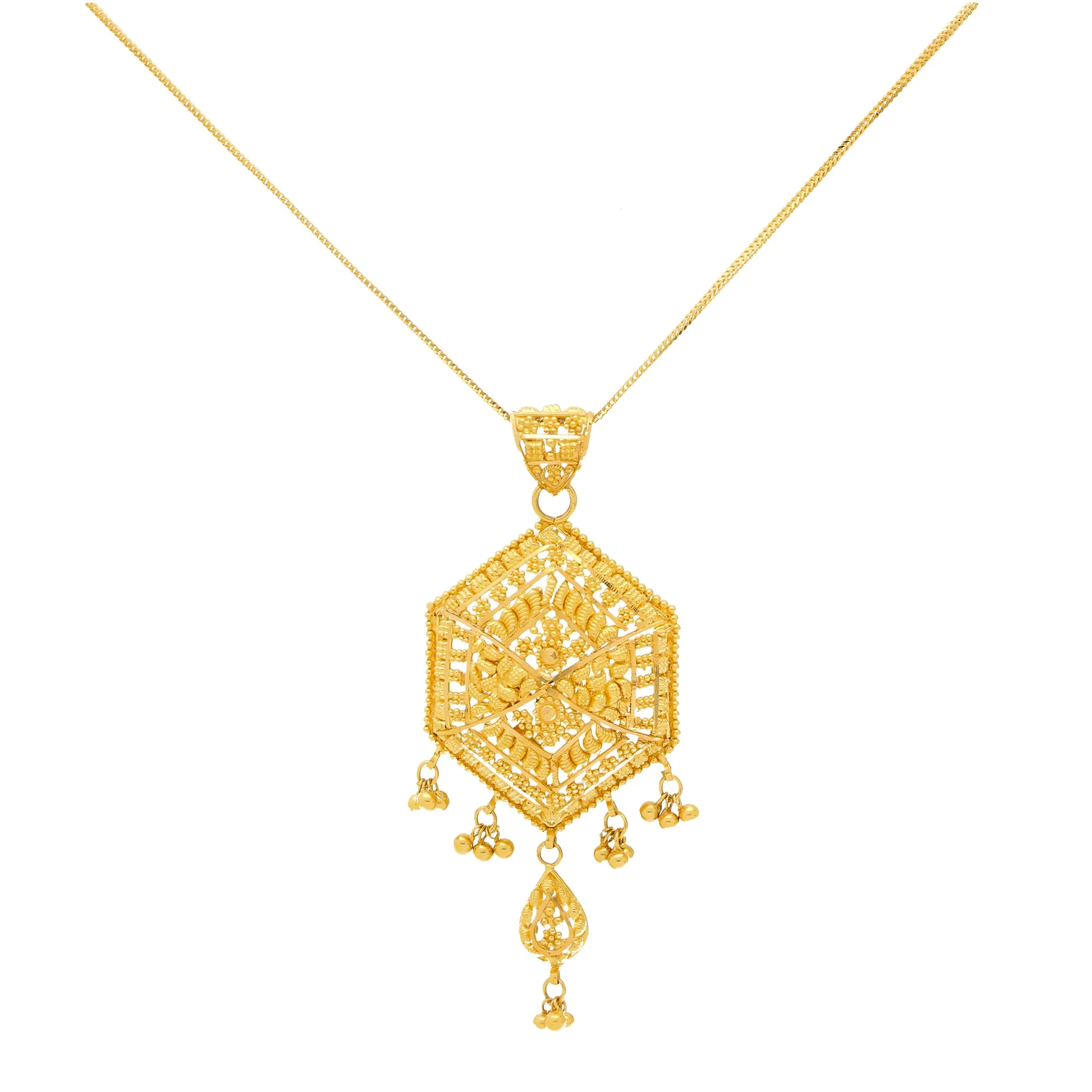 22K Yellow Gold Necklace Set (22.5gm)