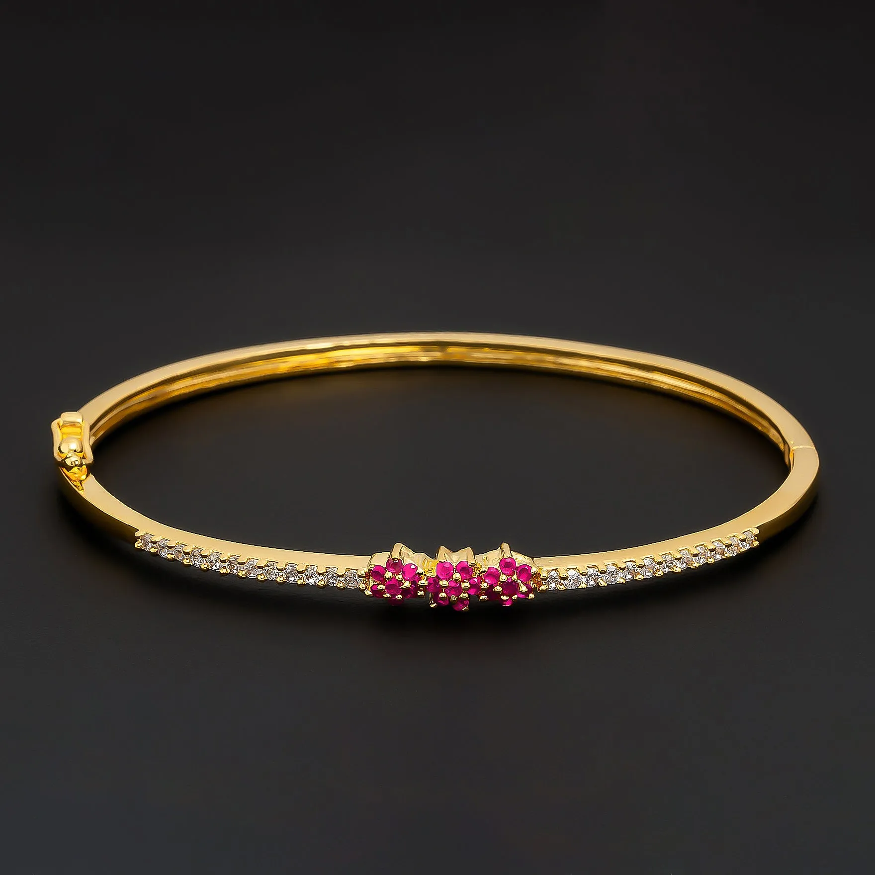 24ct Heavy Gold Plated Stone Bangle PSBRB55WR-081