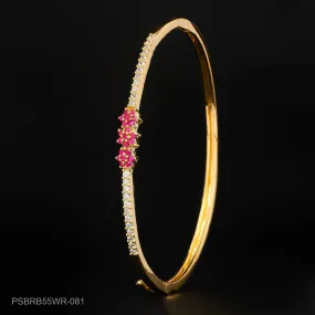 24ct Heavy Gold Plated Stone Bangle PSBRB55WR-081