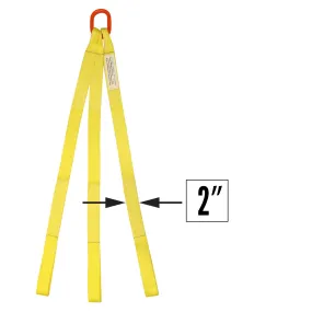 2"x10' (1 ply) Triple Leg Nylon Sling w/ Master Link & Sewn Loop