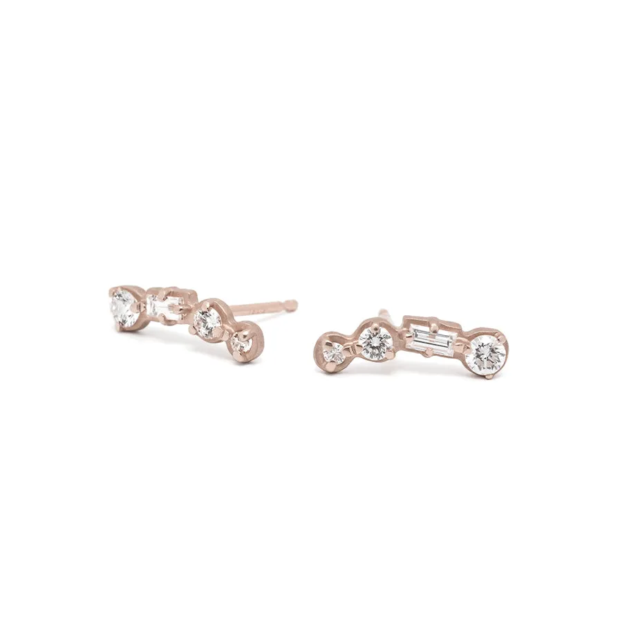 4 Stone Round and Baguette Diamond Climbers