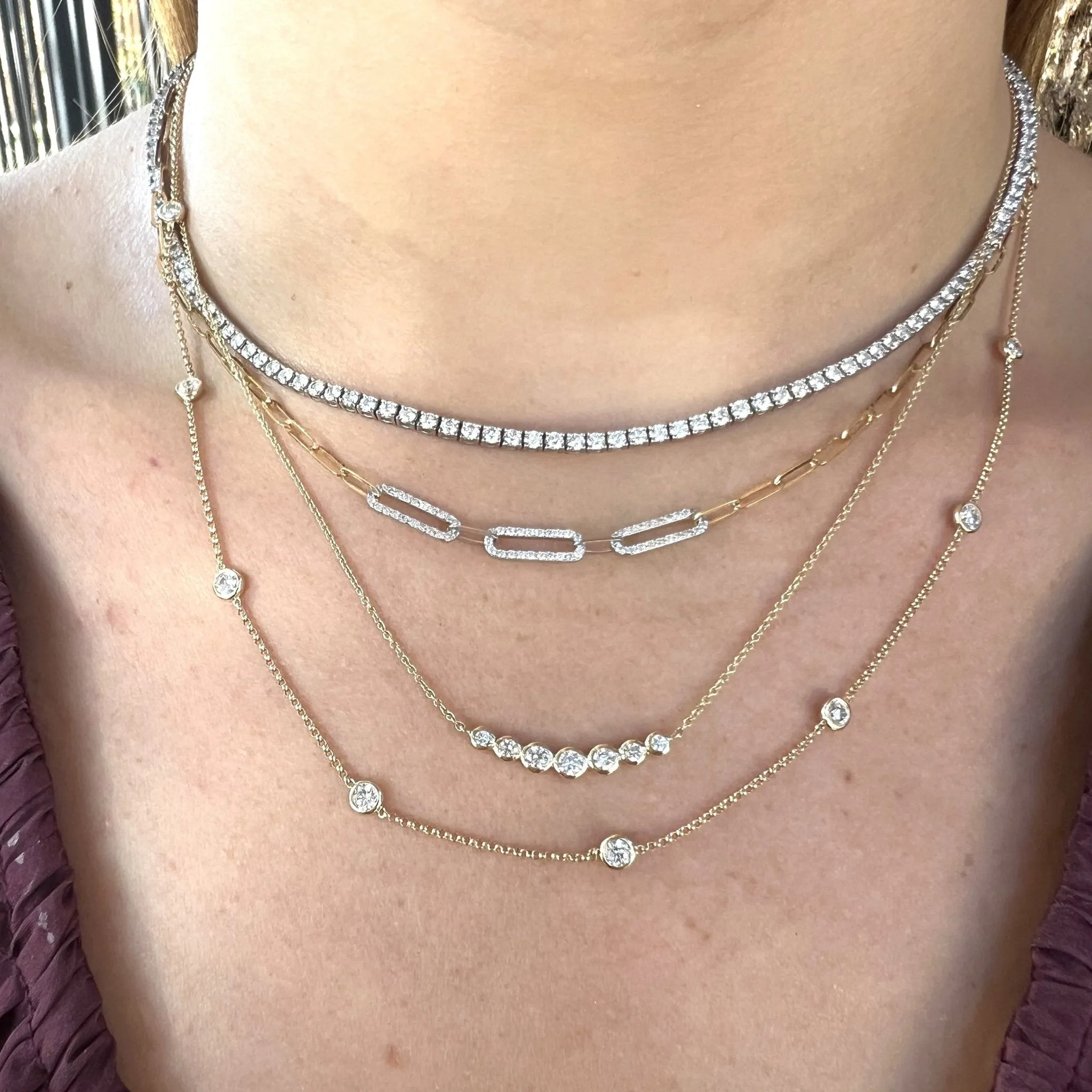 7 Diamond Bubble Necklace