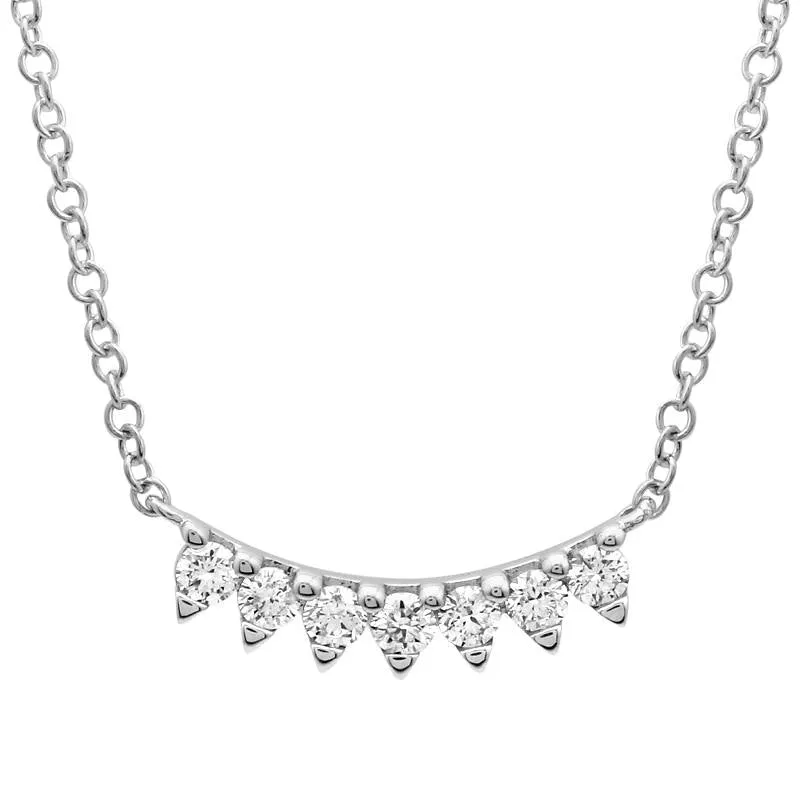 7 Stone Diamond Bar Necklace