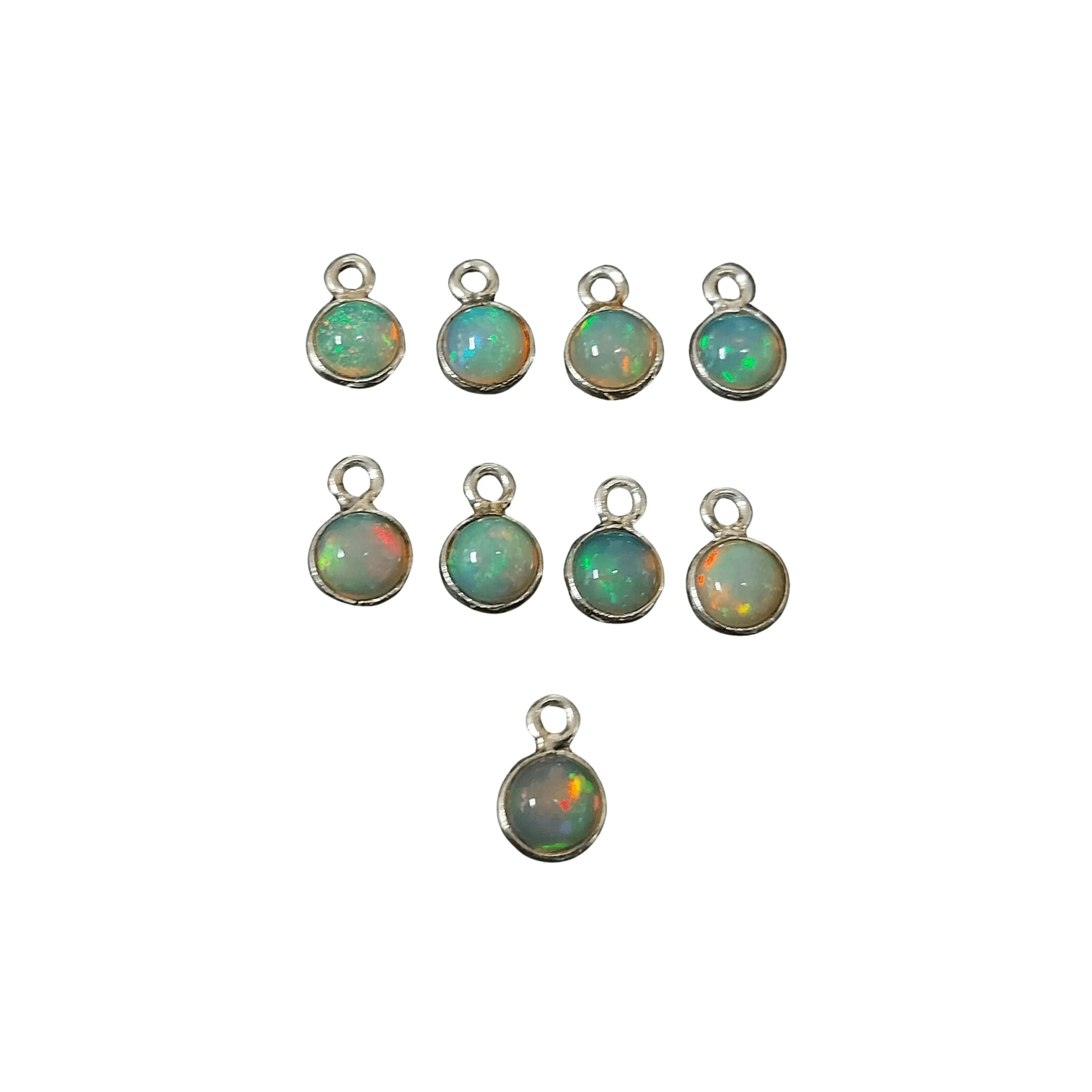 925 Sterling Silver Opal Charm