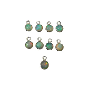 925 Sterling Silver Opal Charm