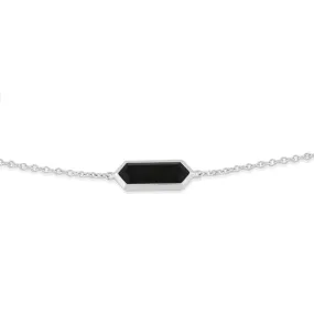 925er Sterlingsilber Onyx 7zoll Armband