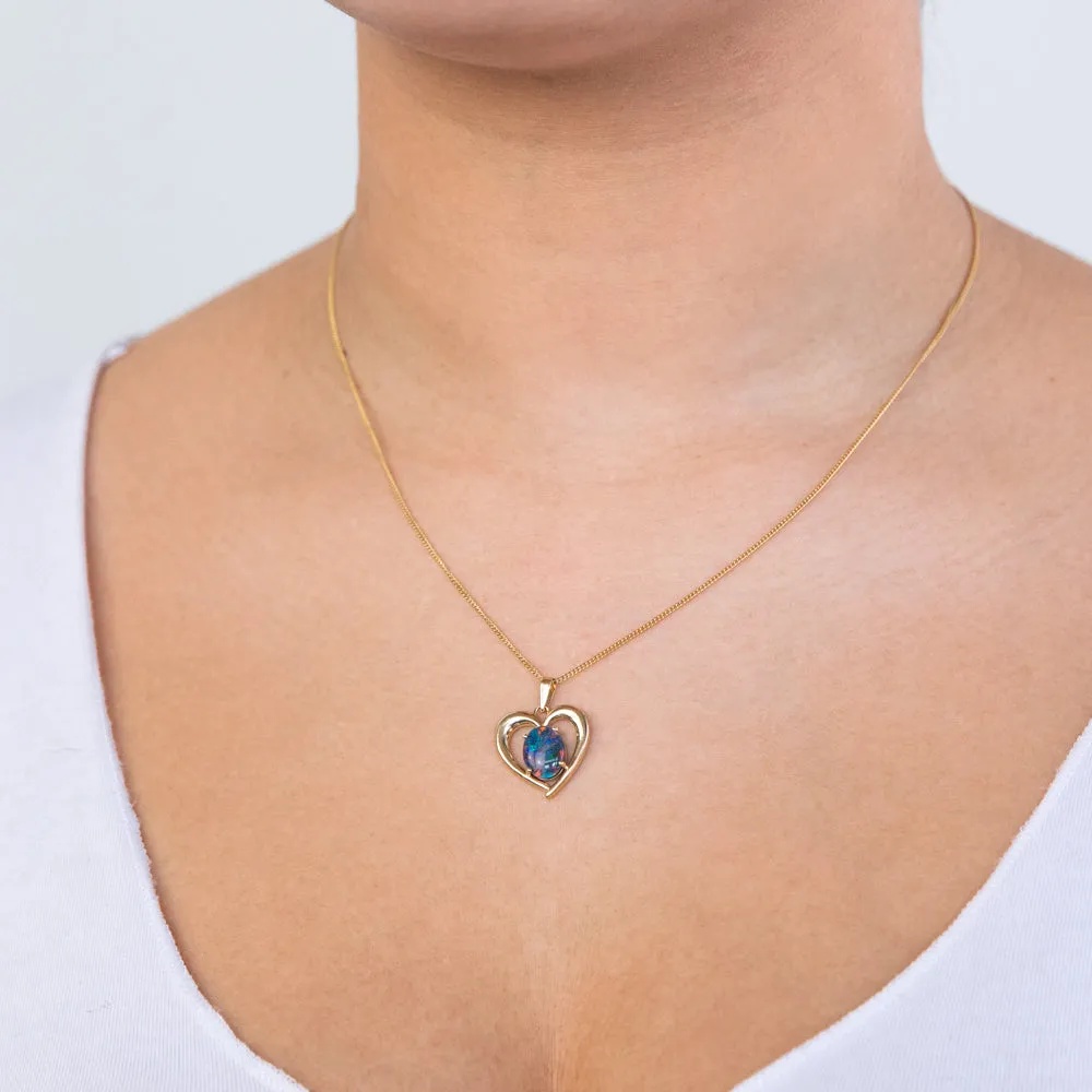 9ct Yellow Gold 10x8mm Heart Pendant