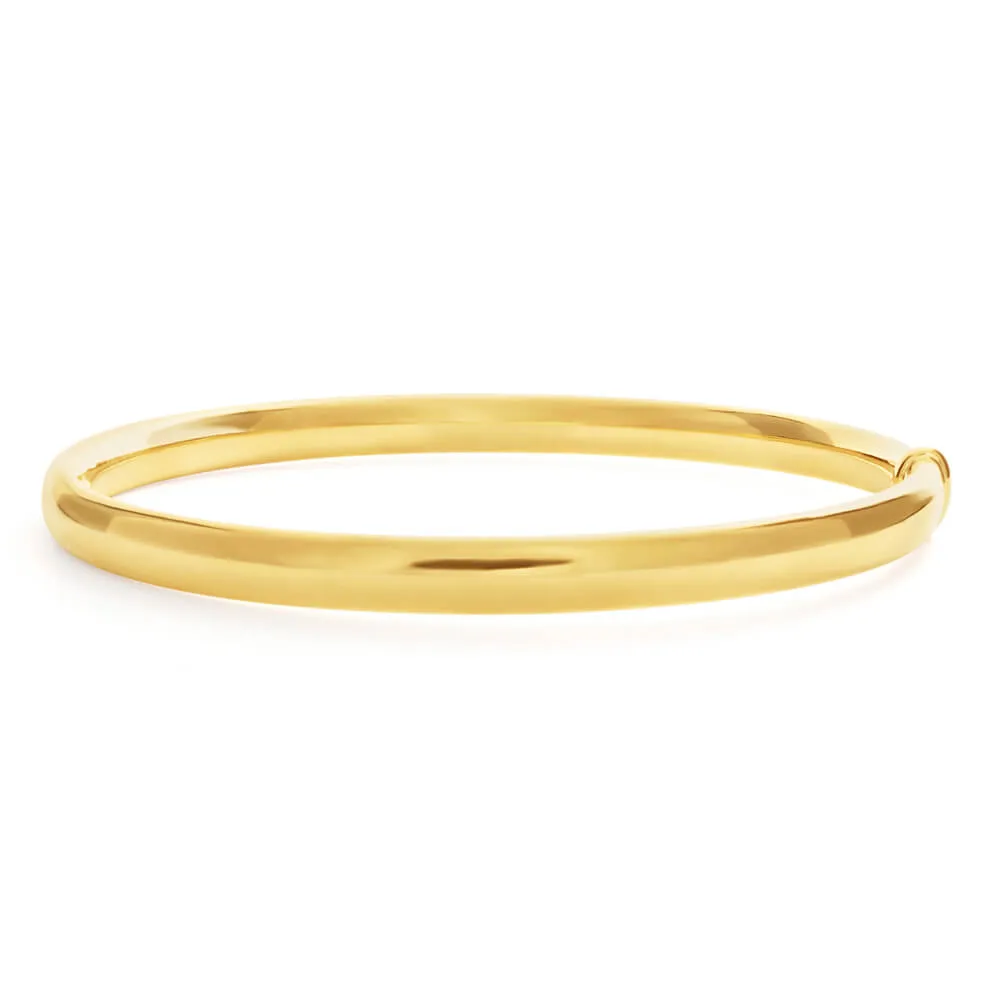 9ct Yellow Gold Silver Filled 6mm x 70mm Bangle