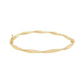 9ct Yellow Gold Twisted Oval Bangle