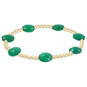 admire gold 3mm bead bracelet - green onyx