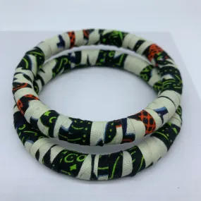 African Print Bangle-Green Variation 3