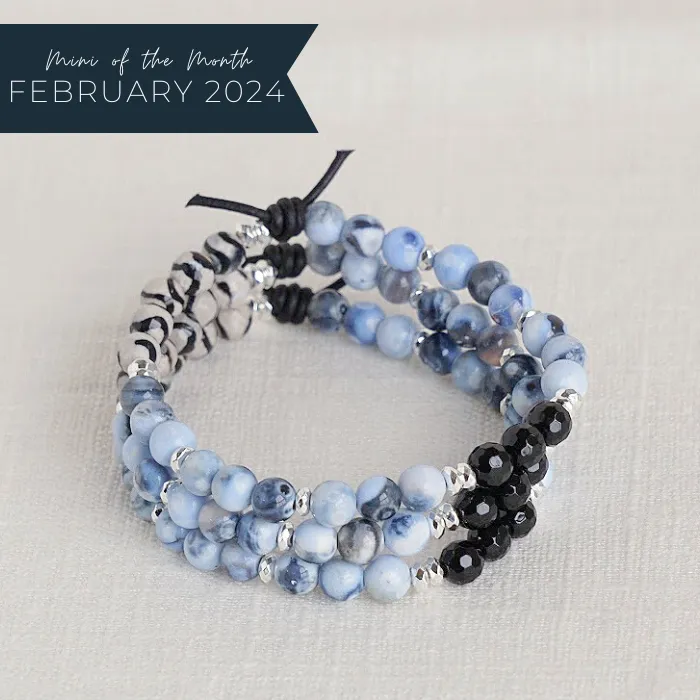 Agate & Black Onyx Mini Bracelet (Grounded) | February 2024 Mini of the Month