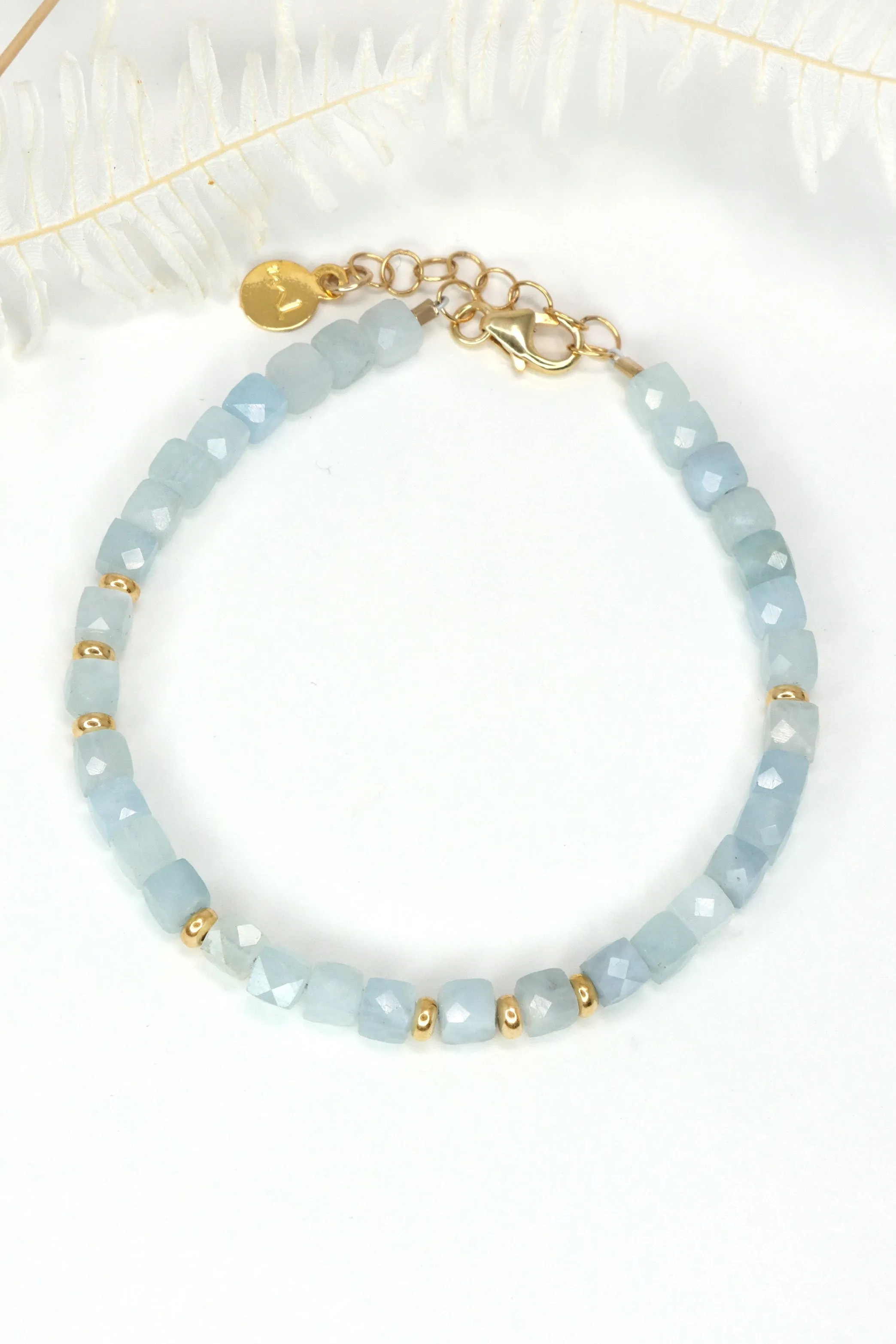Aquamarine Cube Bracelet