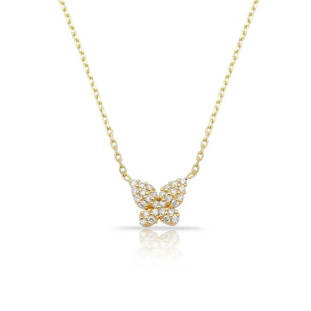 Baby Butterfly Necklace in Silver