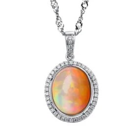 Baikalla™ "Ethiopian Opal" 18k gold Ethiopian Opal Pendant W/Diamonds