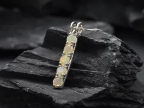 Bar Opal Pendant - Natural Ethiopian Opal, Fire Opal Necklace