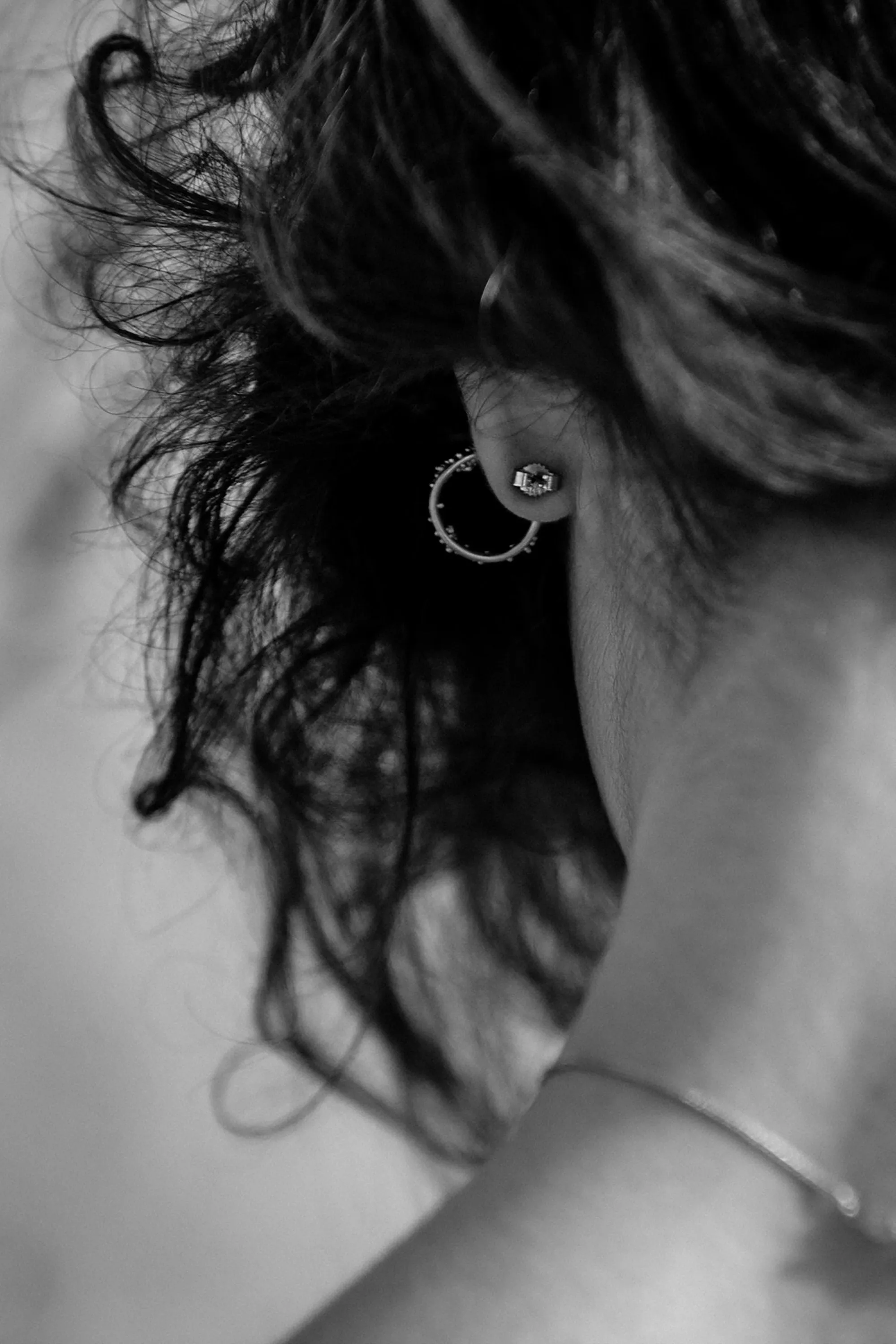 Beaded Silver Earrings