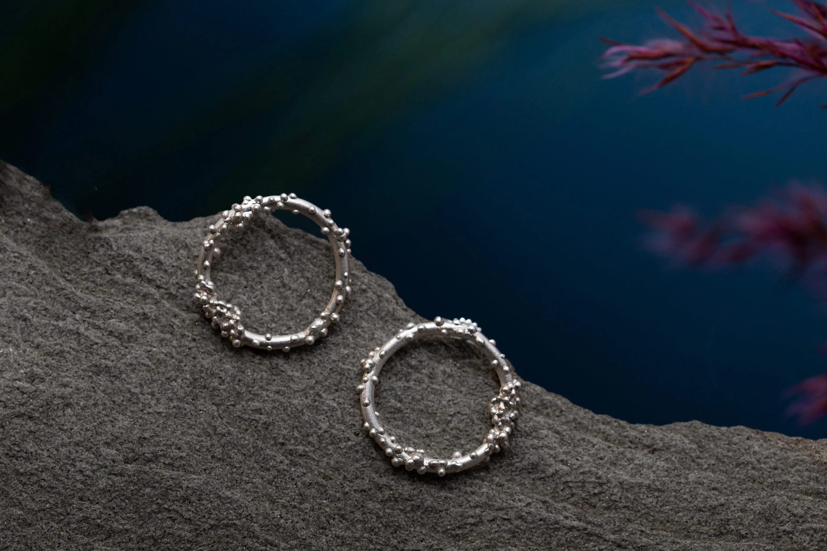 Beaded Silver Earrings