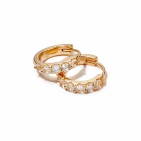 Beloved Moonstone Huggie Earrings 18ct Gold Plate