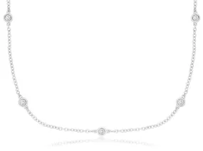 Bezel Set Diamonds by the Yard Necklace