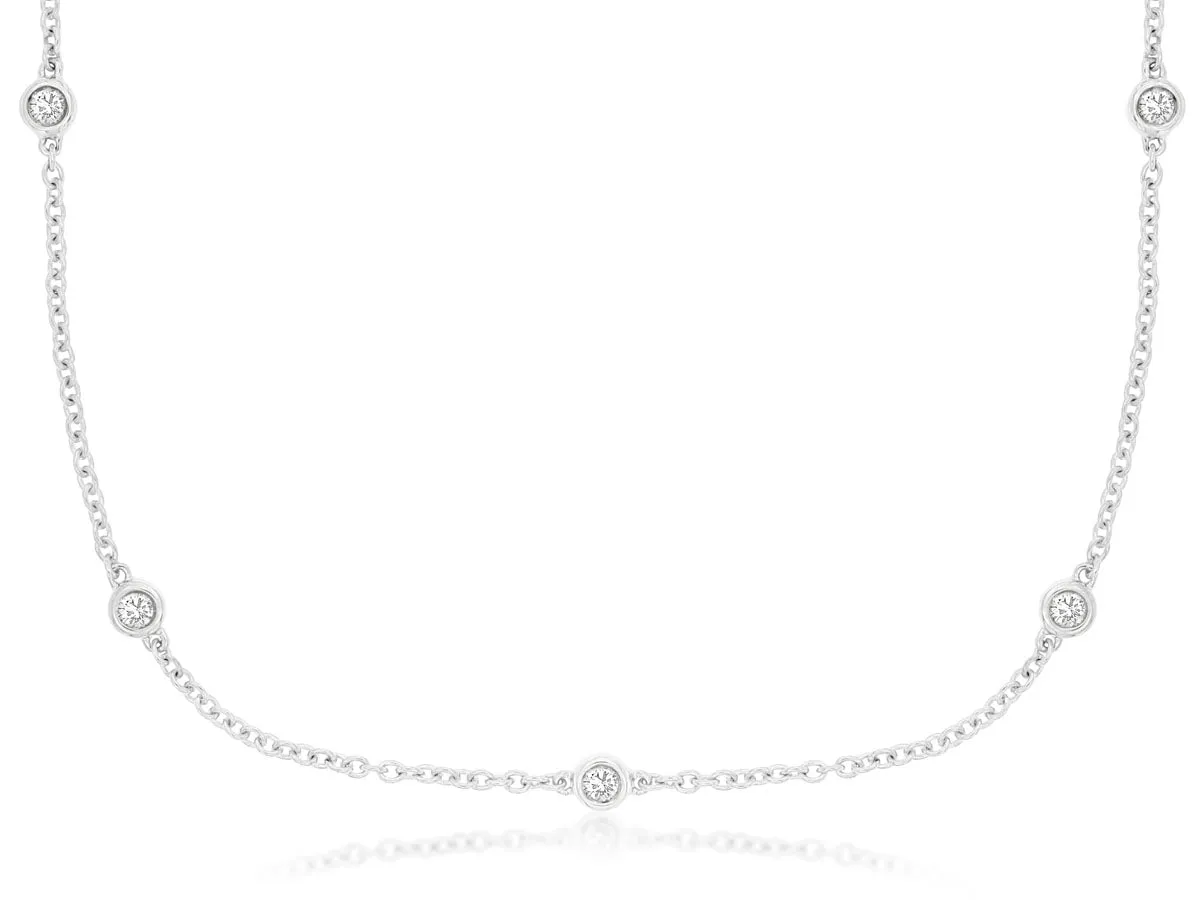 Bezel Set Diamonds by the Yard Necklace