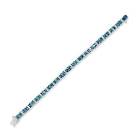 Blue Zircon & Diamond Bracelet