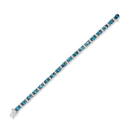 Blue Zircon & Diamond Bracelet