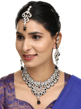 Brass Black Jewelry Set - Elegance In Ebony Beauty - Anikas Creation
