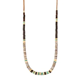 Brown & Blue Beaded Necklace