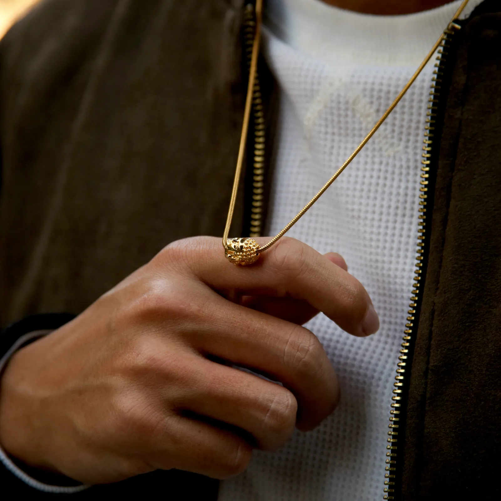 Buddha Necklace with Snake Chain