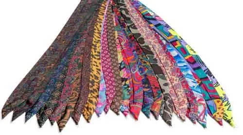 C Hat Bands - 3-Pleat "Novelty PAISLEY Pattern 100% Polyester Hat Bands"  with 2-End Hooks - FINAL SALE