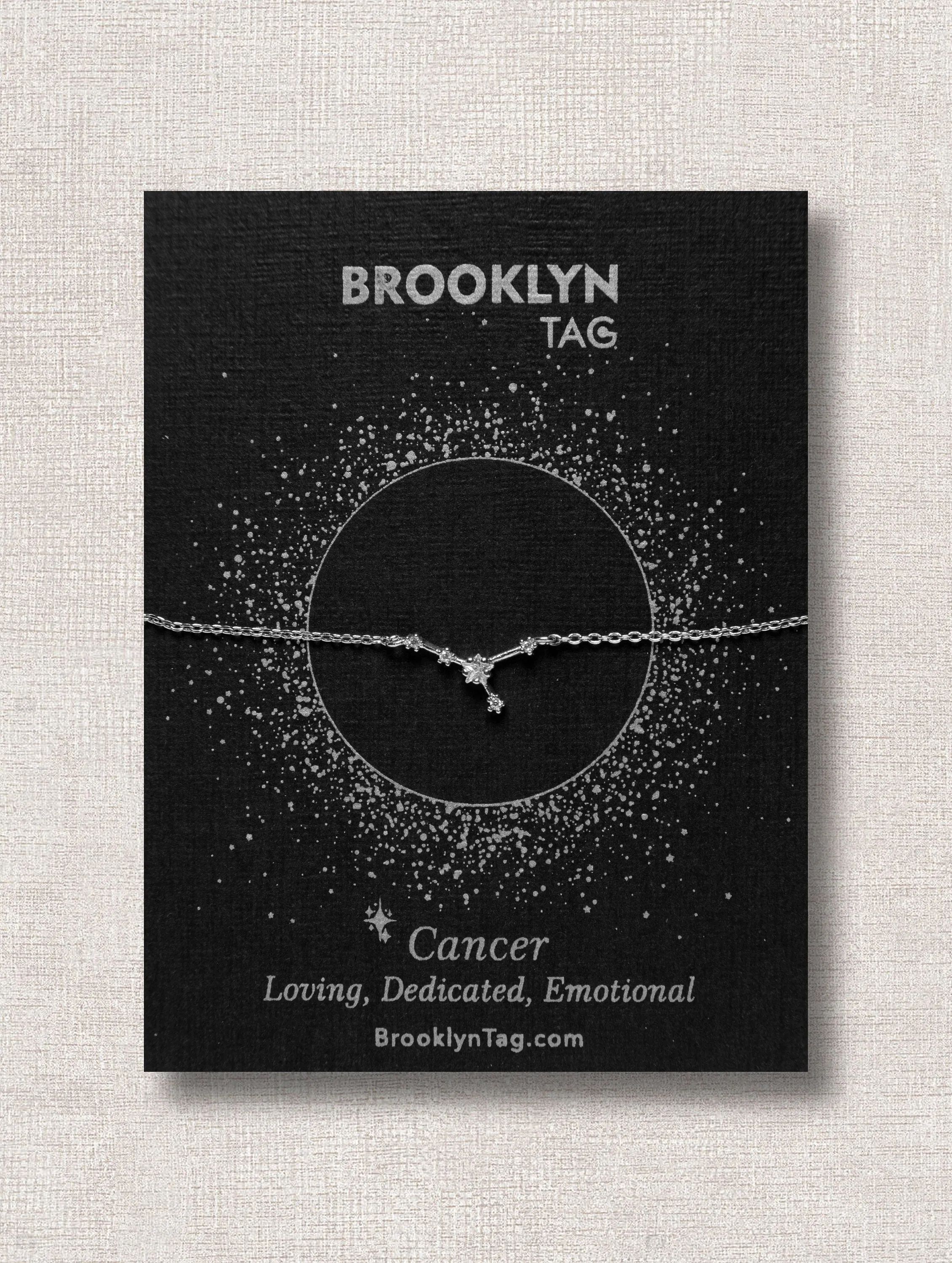 Cancer Zodiac Constellation Bracelet with Zircon