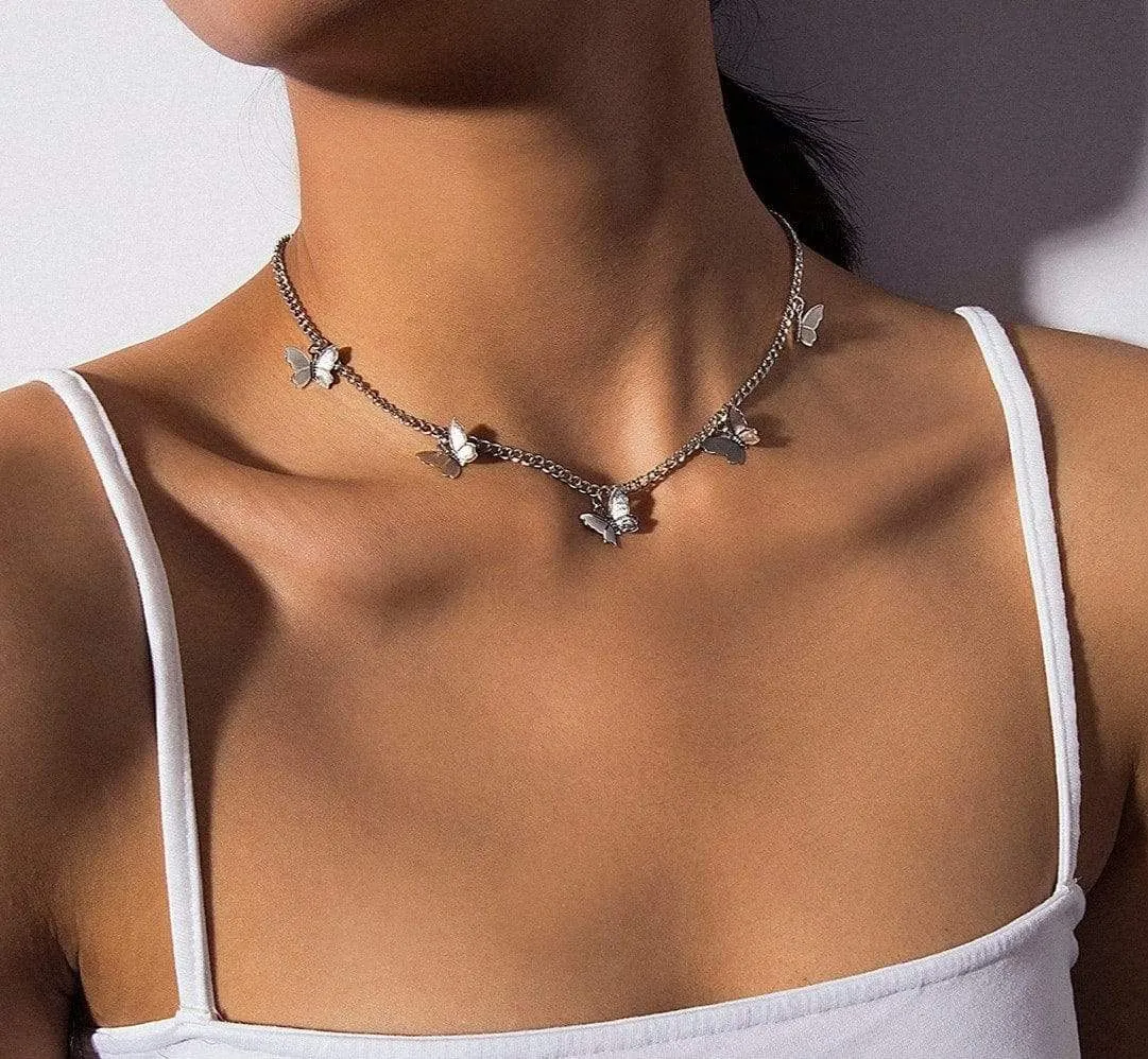 Chic Butterfly Choker Necklace