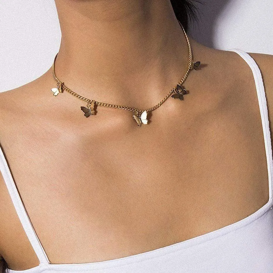 Chic Butterfly Choker Necklace