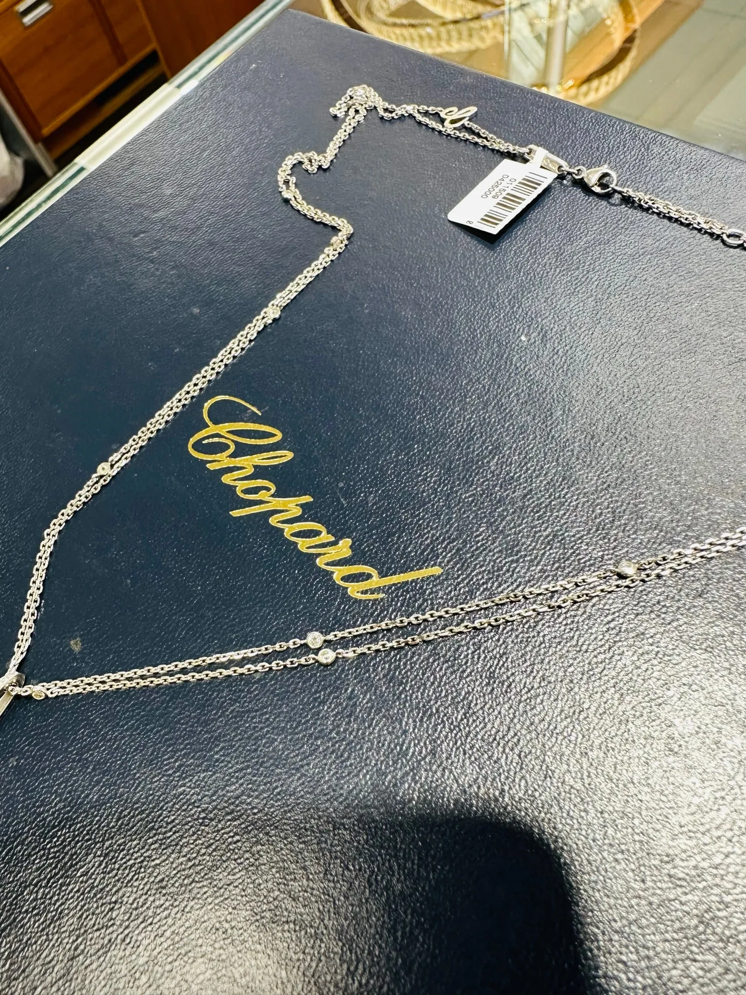 Chopard Happy Diamonds Flower Pendant Necklace 18K White Gold 799449-1001