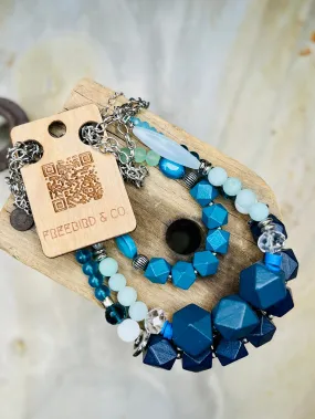Chunky Triple Strand Beaded Necklace