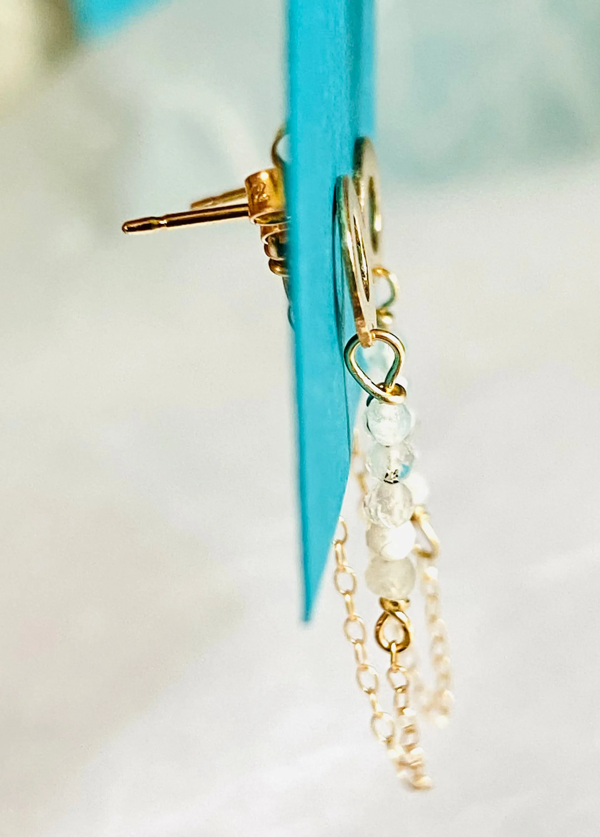 Circle Chain Loop Earrings-moonstone Gemstone