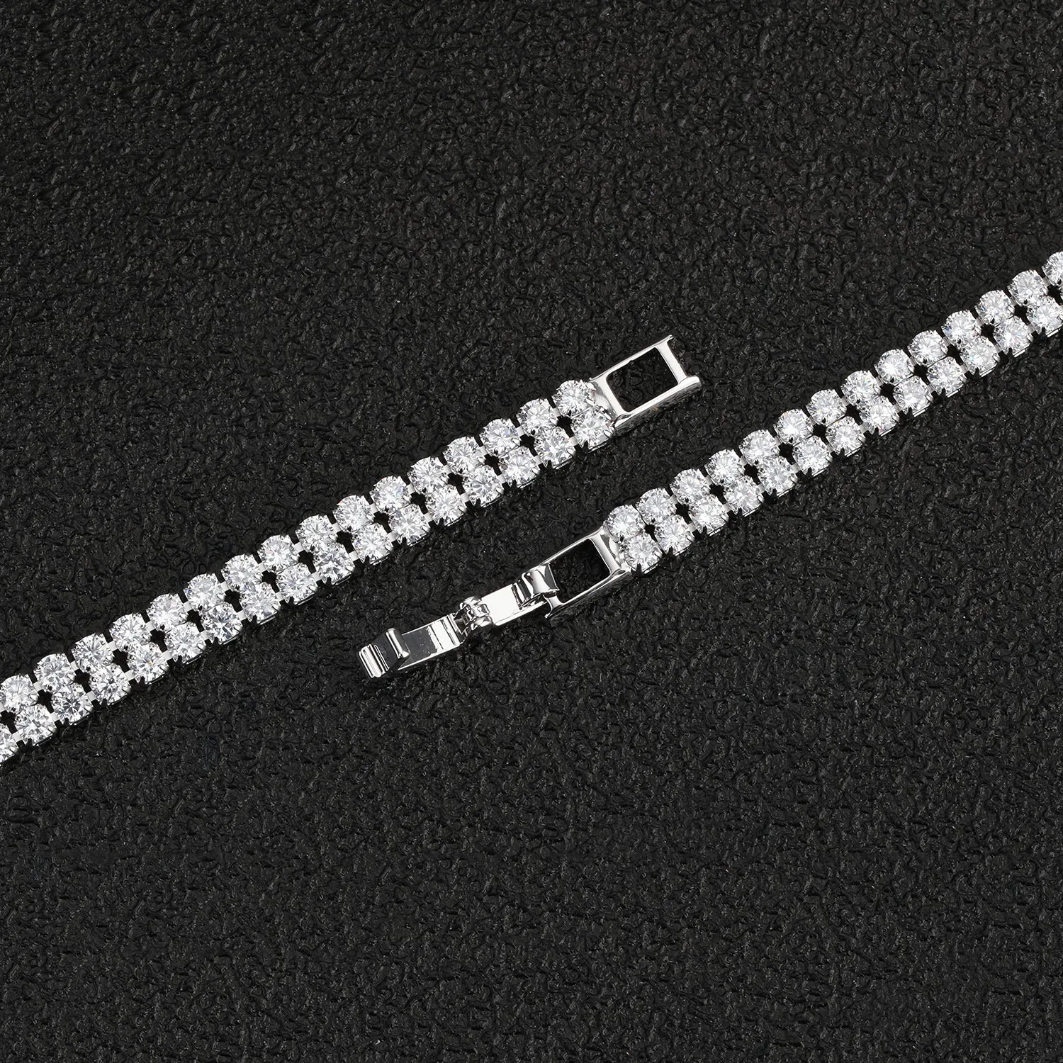 Classic 5A Cubic Zirconia Silver Bracelet Chains  for Women CK10090