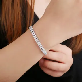 Classic 5A Cubic Zirconia Silver Bracelet Chains  for Women CK10090