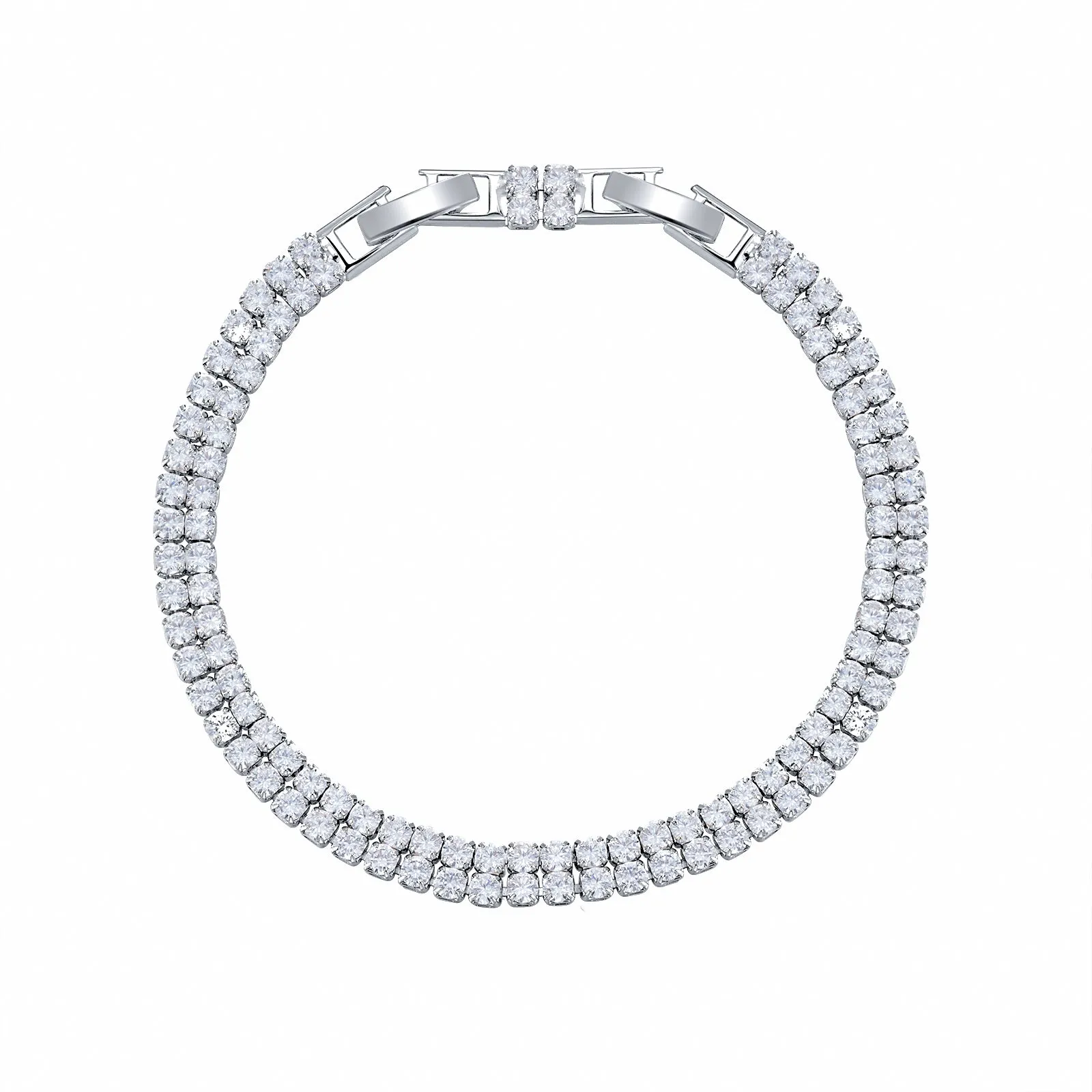 Classic 5A Cubic Zirconia Silver Bracelet Chains  for Women CK10090