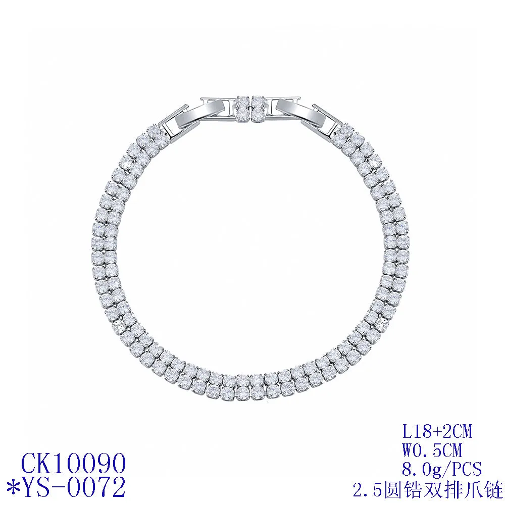 Classic 5A Cubic Zirconia Silver Bracelet Chains  for Women CK10090