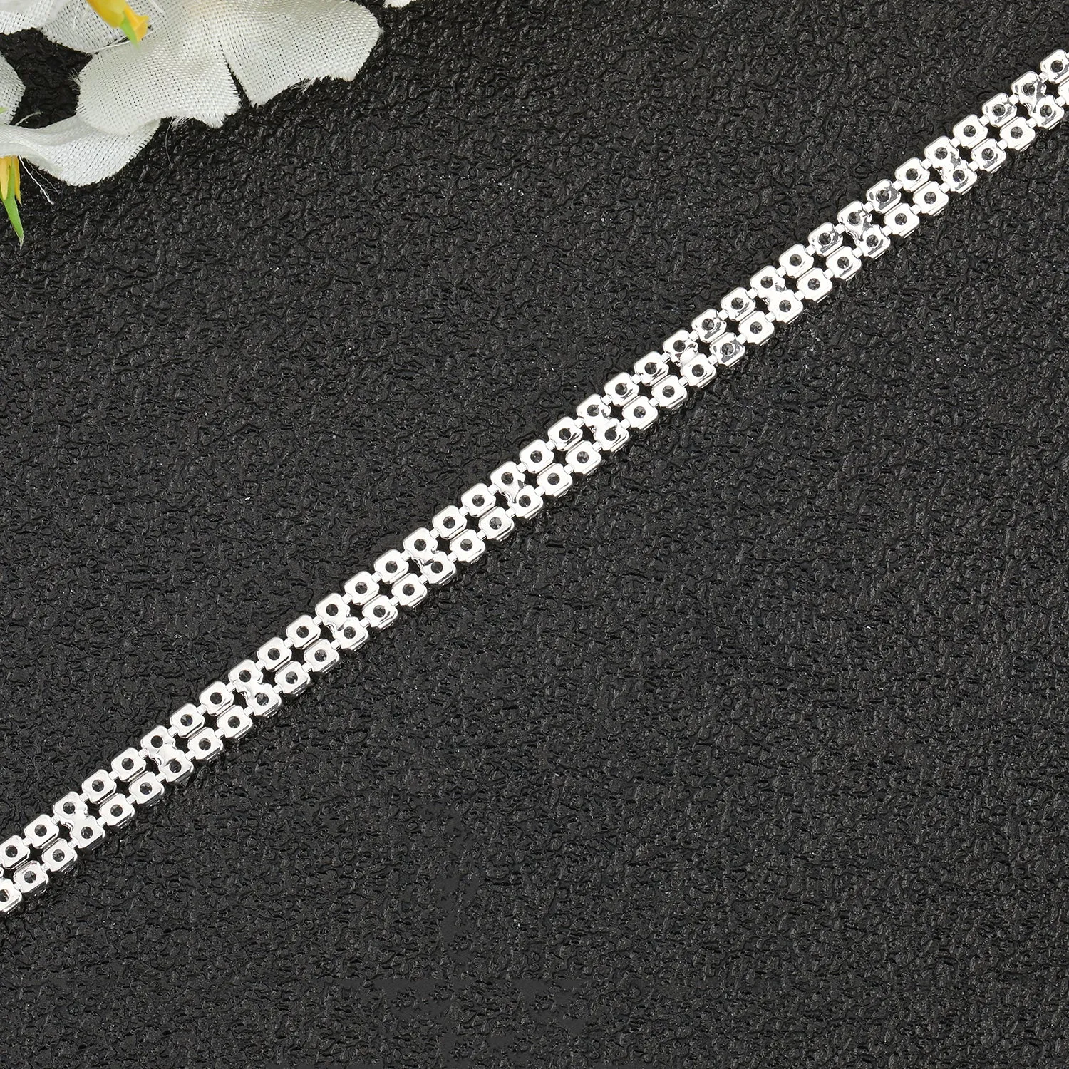 Classic 5A Cubic Zirconia Silver Bracelet Chains  for Women CK10090