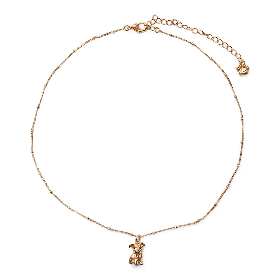 Cloud Haven Bulldog Sweetie Pendant Necklace in Truffle Gold