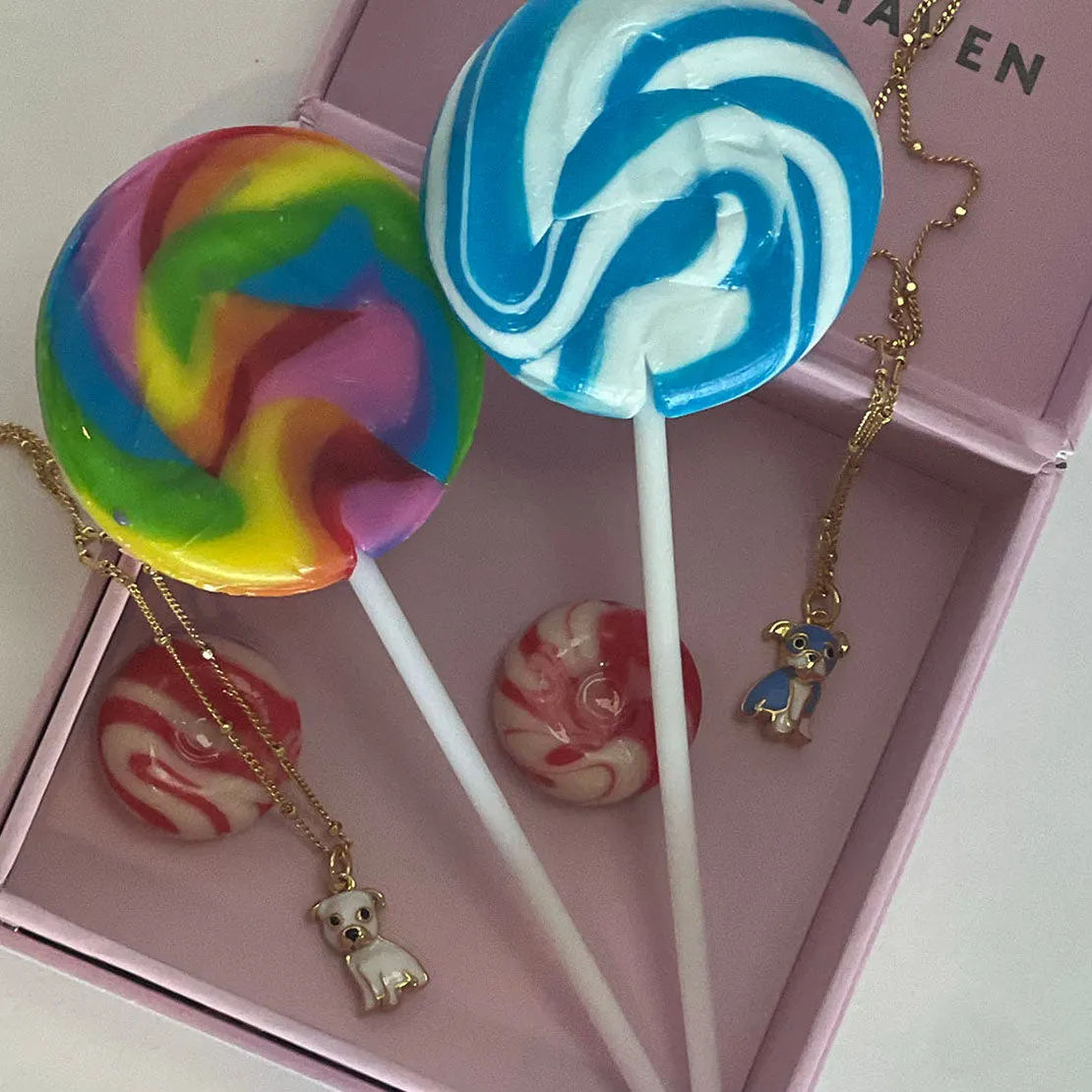 Cloud Haven Bulldog Sweetie Pendant Necklace in Truffle Gold
