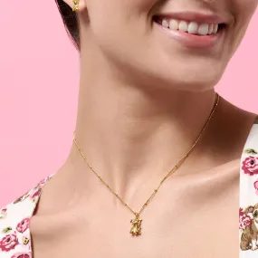 Cloud Haven Bulldog Sweetie Pendant Necklace in Truffle Gold